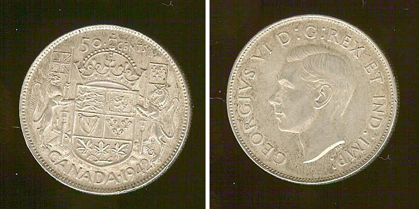 Canada 50 cents 1942 EF/AU
